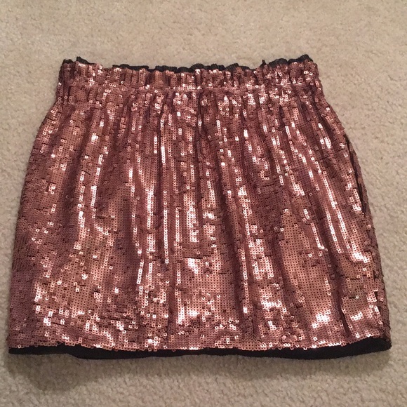 Rose gold/ Copper sequin mini w pockets! - Picture 2 of 5